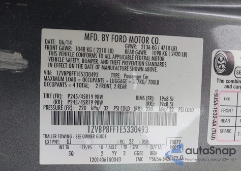 2014 Ford Mustang Gt Premium from USA, damaged, VIN 1ZVBP8FF1E5330493